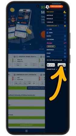 “Android üçün yüklə” seçimini tapın
